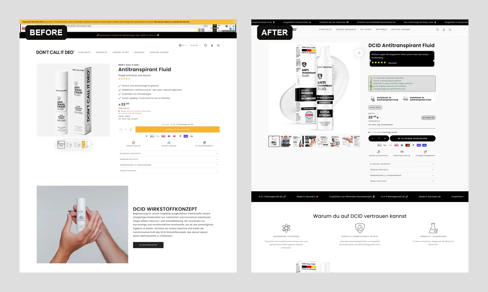 DON’T CALL IT DEO® project: Storefront improvements